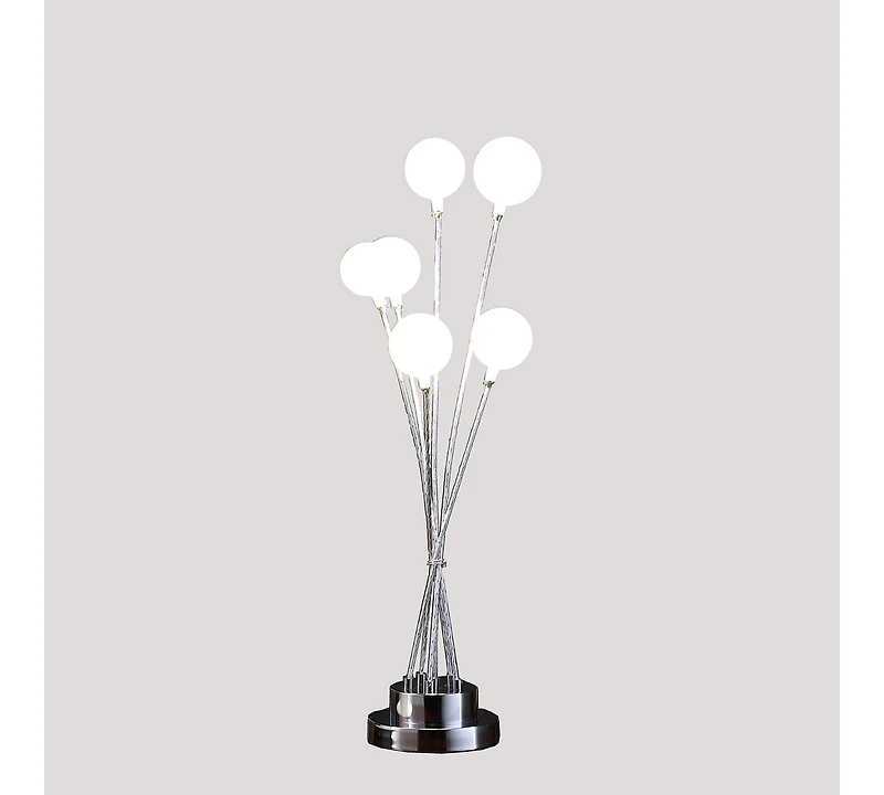 Streamdale Silver Chrome Table Lamp with 6-Light Globe