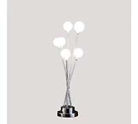 Streamdale Silver Chrome Table Lamp with 6-Light Globe