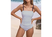 Cupshe Women's Striped Square Neck One-piece Swimsuit