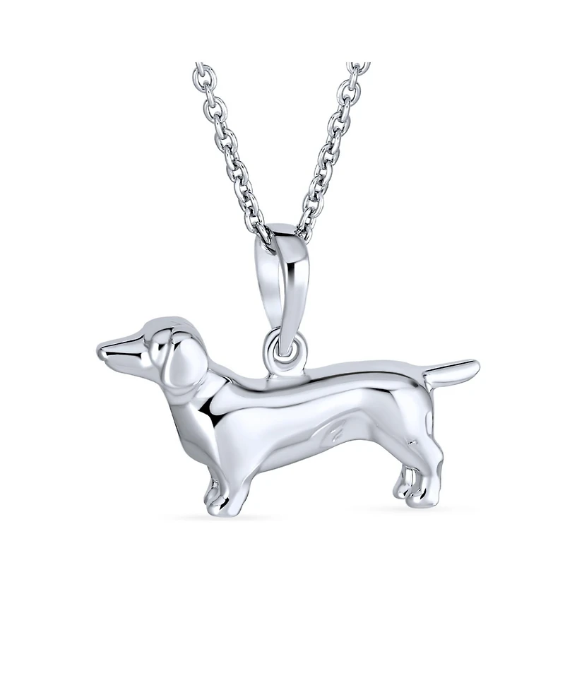 Bling Jewelry Bff Best Friend Dachshund Puppy Pet Hot Dog Pendant Necklace Sterling Silver 18 Inch