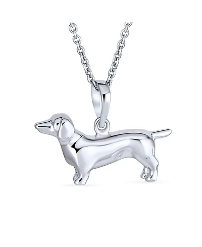 Bling Jewelry Bff Best Friend Dachshund Puppy Pet Hot Dog Pendant Necklace Sterling Silver 18 Inch