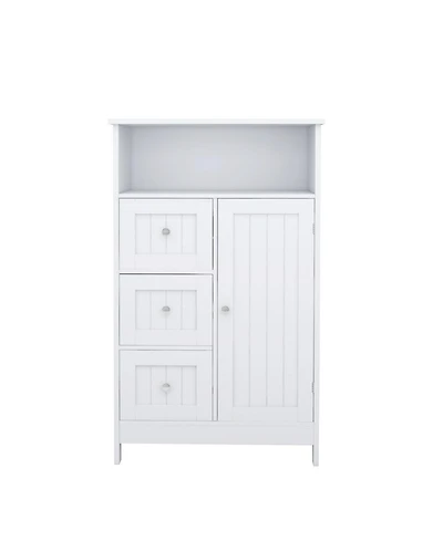 Streamdale Furniture Bathroom Standing Storage Cabinet With 3 Drawers And 1 Door