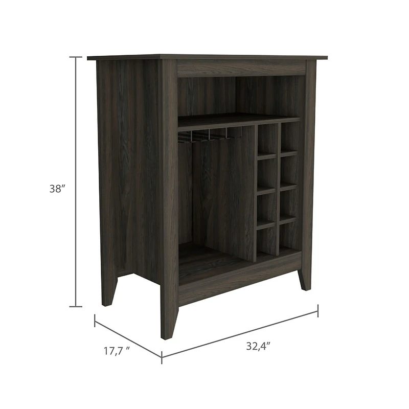 Streamdale New Canaan 6-Bottle 1-Drawer 1-Shelf Bar Cabinet Carbon Espresso