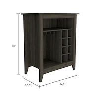 Streamdale New Canaan 6-Bottle 1-Drawer 1-Shelf Bar Cabinet Carbon Espresso