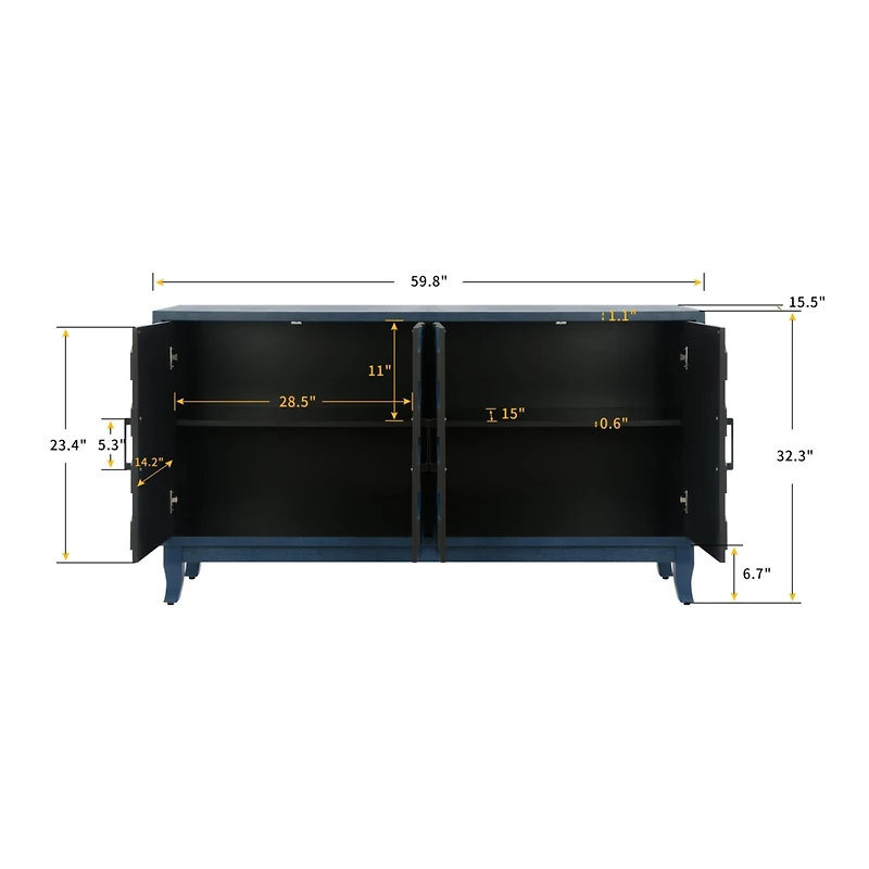 Streamdale Vintage Style Lacquered Buffet Cabinet