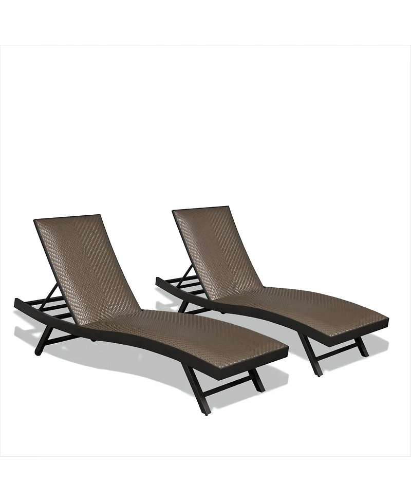 Streamdale Set of 2 Outdoor Wicker Chaise Lounge Chairs