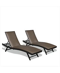 Streamdale Set of 2 Outdoor Wicker Chaise Lounge Chairs