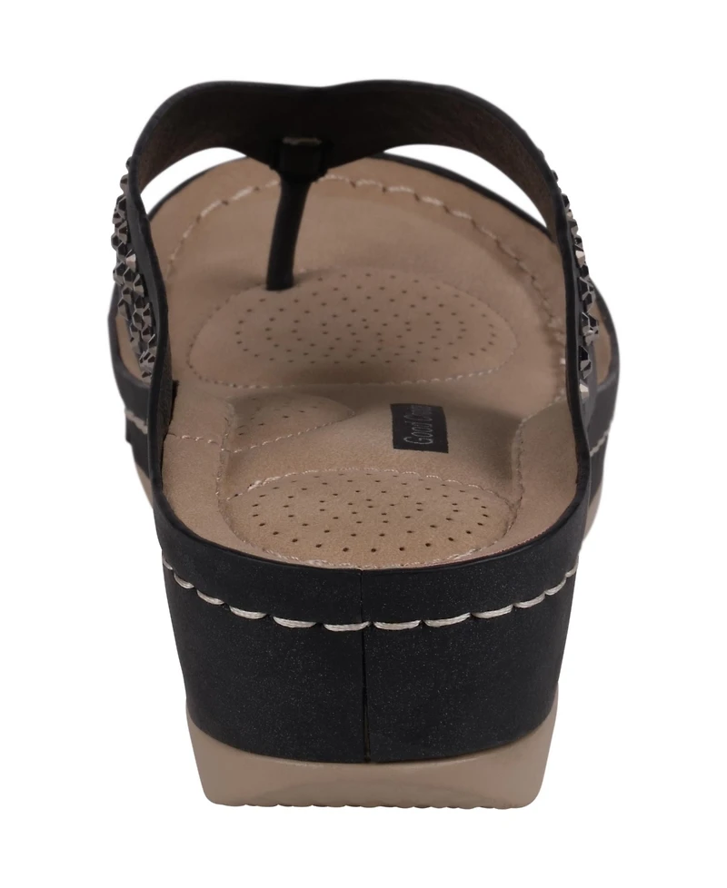 Gc Shoes Women's Tiana Embellished Comfort Wedge Sandals