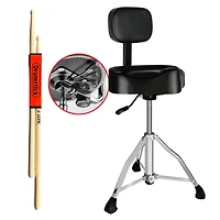 5 Core Drum Throne Padded Guitar Stool with Backrest Hydraulic Height Adjustable Music Chair For Adults And Kids w Anti Slip Rubber Feet