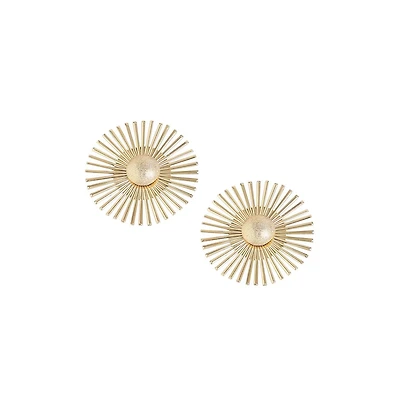 Sohi Women's Gold Sun Drop Earrings