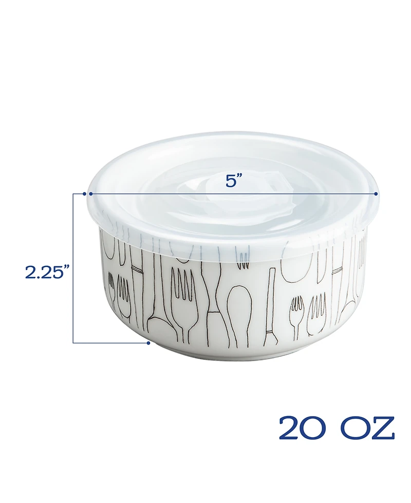Bia Cordon Bleu Porcelain 20 oz. Cutlery Storage Jars with Lids, Set of 4