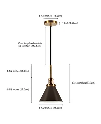 Hudson & Canal Zeno 8.5" Wide Pendant with Metal Shade