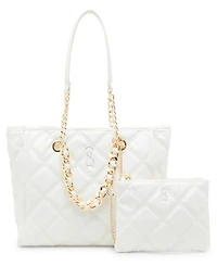 Steve Madden Katt Faux Leather Quilted Tote with Pouch