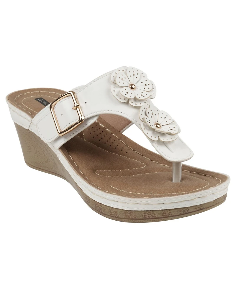 Gc Shoes Women's Narbonne Flower Wedge Sandals