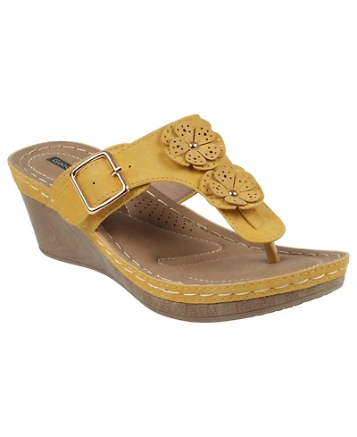 Gc Shoes Women's Narbonne Flower Wedge Sandals