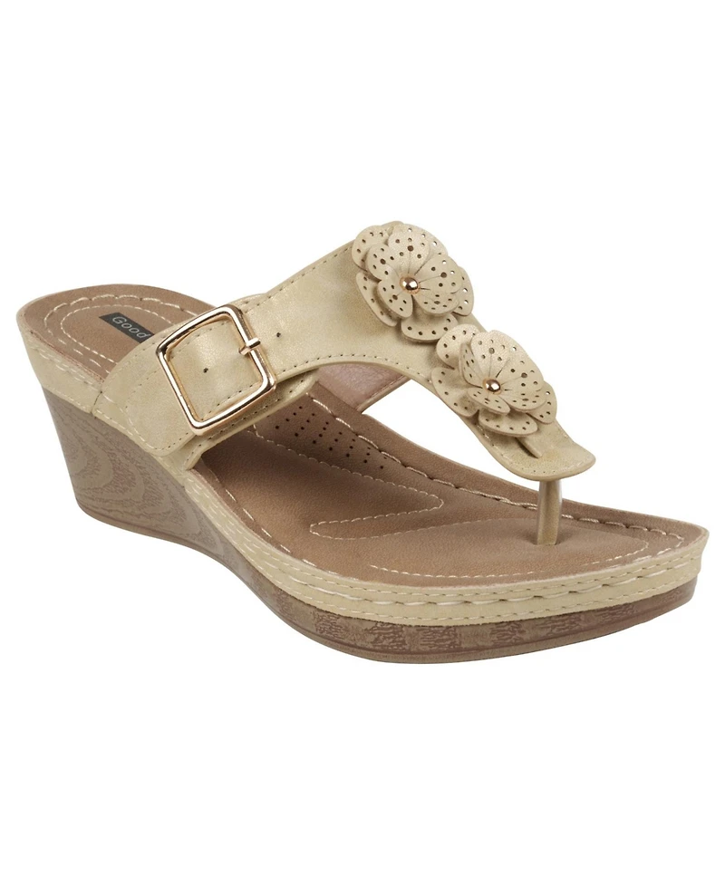 Gc Shoes Women's Narbonne Flower Wedge Sandals