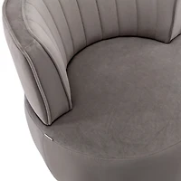 Streamdale Velvet Swivel Barrel Chairs for Living Room or Office