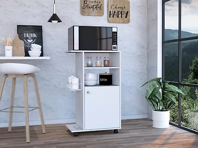 Streamdale Nepenthe 1-Shelf Kitchen Cart With Caster White