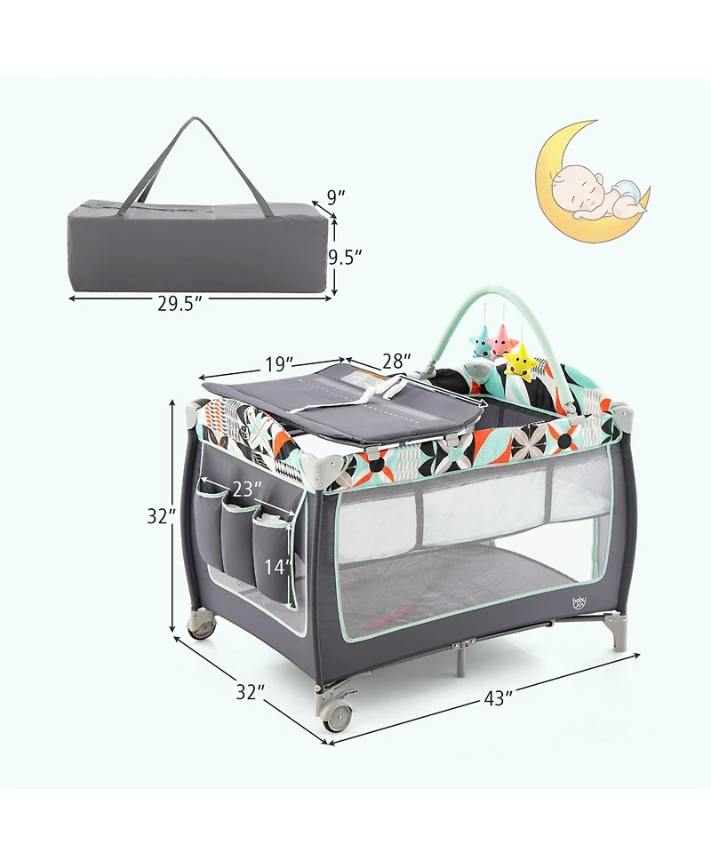 Costway Baby 3 1 Playard Portable Nursery Center