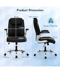 Pu Leather Office Chair Height Adjustable Executive Chair with Adjustable Headrest