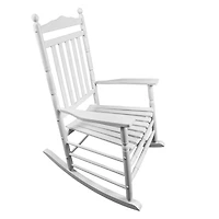 Simplie Fun Balcony Porch Adult Rocking Chair - White