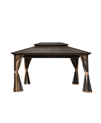 Streamdale 10'x12' Hardtop Metal Gazebo with Double Roof
