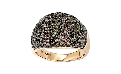 Suzy Levian Sterling Silver Cubic Zirconia Pave Wide Band Ring