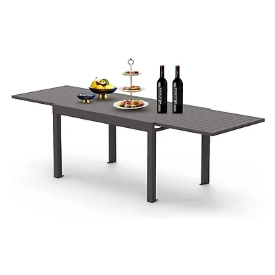 Streamdale Expandable Patio Table, Aluminum, 53"-106