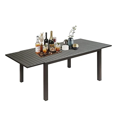 Streamdale Expandable Metal Patio Table for 6-8 People
