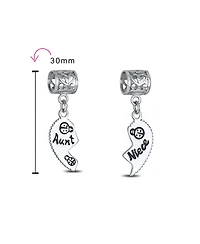 Bling Jewelry Bff Ladybug Heart Dangle Charm Bead for Aunt Niece Sterling Silver Fits Bracelet