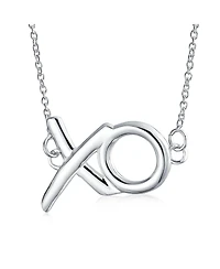 Bling Jewelry Minimalist Hugs And Kisses Xo Station Pendant Necklace Sterling Silver With Chain