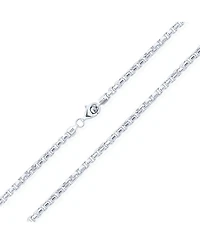 Bling Jewelry Heavy Large Solid 5MM Thick Sterling Silver Square Box Chain Necklace 16 Inch