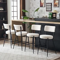 Streamdale Modern teddy fabric bar stools - Stylish island seating