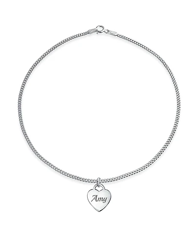 Bling Jewelry Tiny Minimalist Abc Heart Initial Anklet Ankle Bracelet Sterling Silver 9 10 Inch
