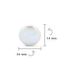 Bling Jewelry White Biwa Coin Freshwater Cultured Pearl Clip On Earrings Non Pierced Ear Sterling Silver