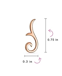 Bling Jewelry Minimalist Geometric Tribal Scroll Ear Pin Crawlers Climbers Earrings Rose Gold Plated Sterling Silver