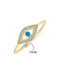 Bling Jewelry Minimalist Midi Knuckle 1MM Band Stackable Delicate Cz Halo Evil Eye Ring Sterling Silver