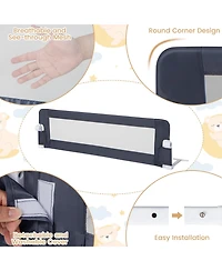 Slickblue Kids Bed Rail Guard with Adjustable Strap and Fold-Down Design for Easy Access
