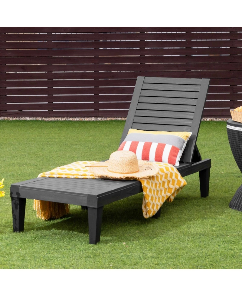 Slickblue Outdoor Recliner Chair with 5-Position Adjustable Backrest