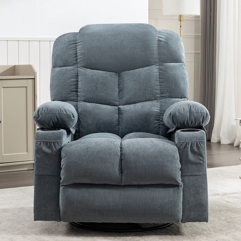 Streamdale Oversized Rocker Recliner with Massage, Heat, and Usb