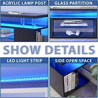 Streamdale Furniture 70" Tv Stand with Sliding Drawer & Side Cabinet (Black)