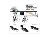 Slickblue Folding Beach Lounge Chair with Pillow for Outdoor