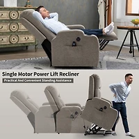 Streamdale 350 lbs Power Lift Recliner with Massage & Heat (Brown)