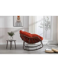 Streamdale Furniture Orange Rattan Rocking Chair with Cushion