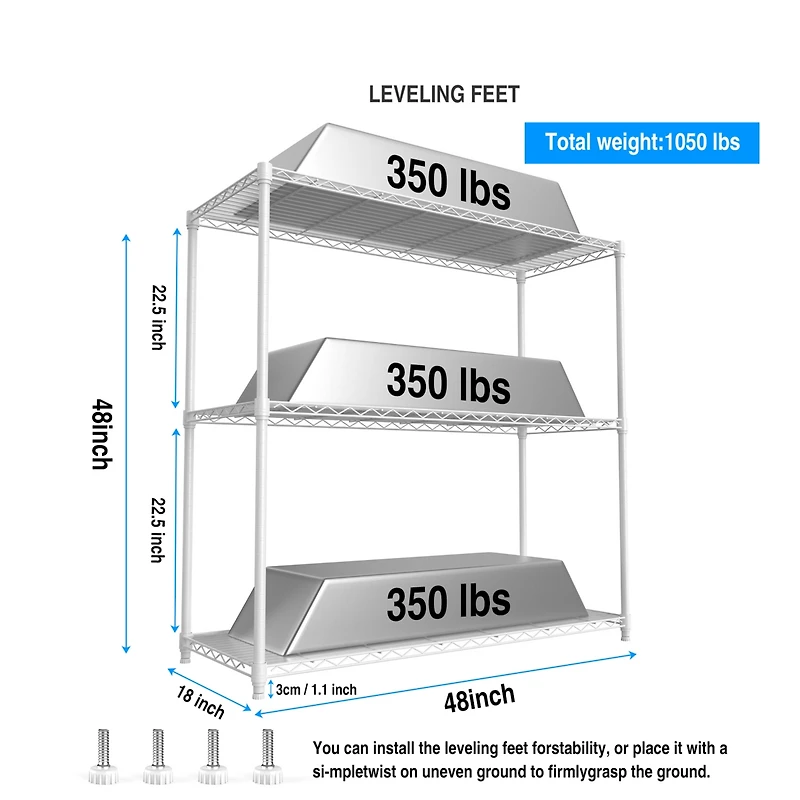 Streamdale Adjustable Heavy Duty Metal Garage Shelves