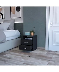 Streamdale Furniture Nightstand Olivenza, Two Drawers, Black Wengue Finish