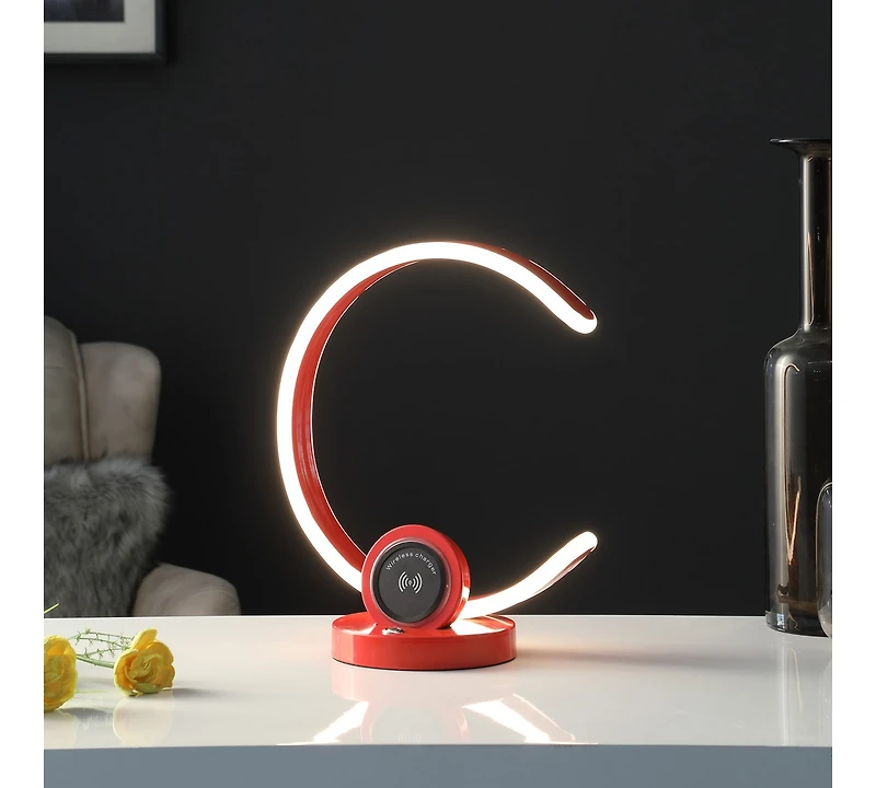 Streamdale Modern Led Table Lamp with Wireless Charging
