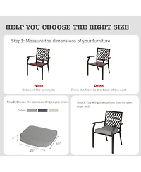 Aoodor Outdoor Chair Cushion W20''xD19''Soft and Fade-resistant Polyester, Invisible Zipper for Easy Cleaning, Two Sets of Ties for High Adaptability,