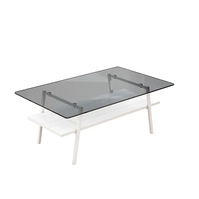 Streamdale Modern Gray Glass Coffee Table