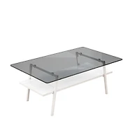Streamdale Modern Gray Glass Coffee Table